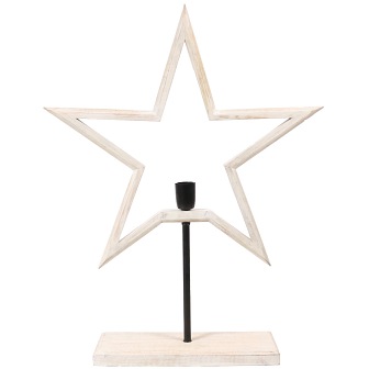 Lampa świąteczna gwiazda Farm jasne drewno